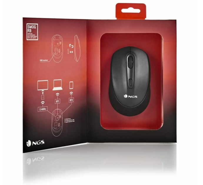 Mouse NGS SMOG-RB Black 2400 dpi Wireless (1 Unit)