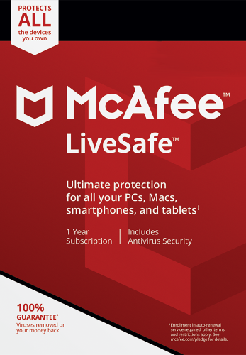 McAfee LiveSafe - 1-Year / Unlimited Devices